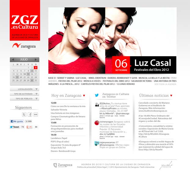 Agenda cultural de la ciudad de Zaragoza