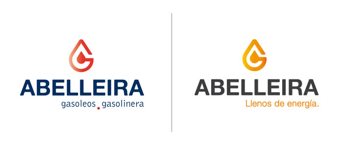 Antes y después del cambio de logotipo de Gasóleos Abelleira 
